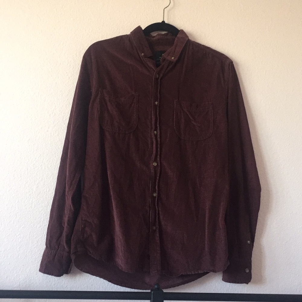 Burgundy corduroy button up